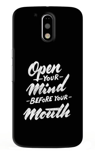 Open Your Mind Before Your Mouth Motorola Moto G4 Back Skin Wrap