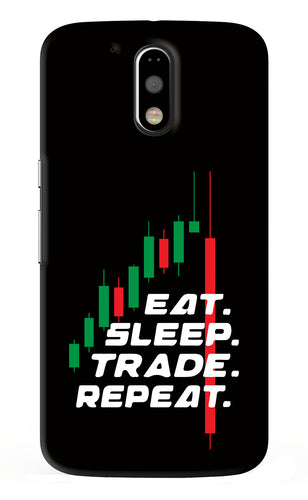 Eat Sleep Trade Repeat Motorola Moto G4 Back Skin Wrap