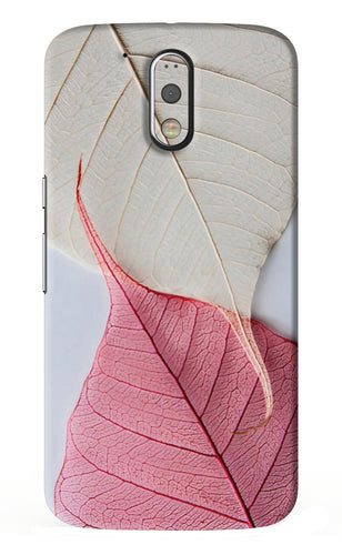 White Pink Leaf Motorola Moto G4 Back Skin Wrap