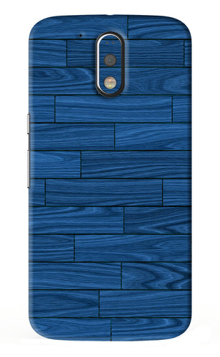 Blue Wooden Texture Motorola Moto G4 Plus Back Skin Wrap