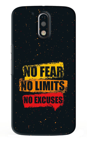 No Fear No Limits No Excuses Motorola Moto G4 Plus Back Skin Wrap