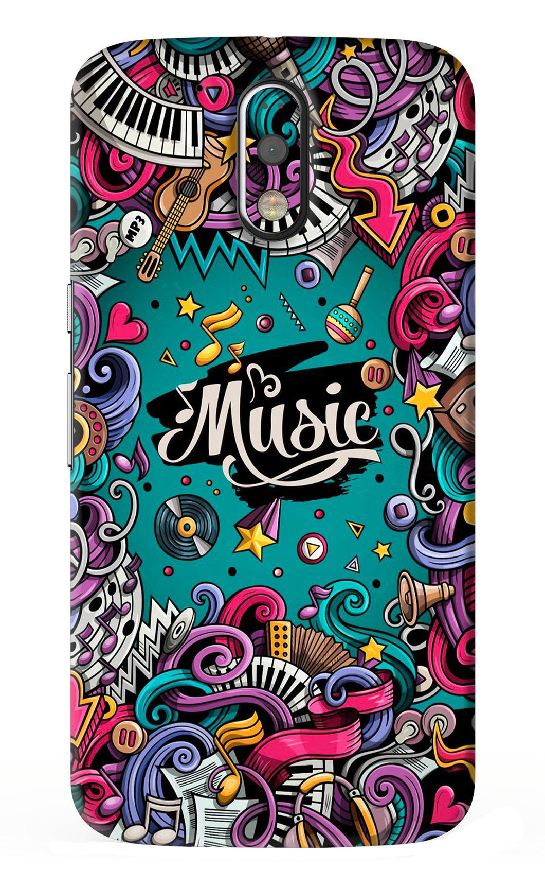Music Graffiti Motorola Moto G4 Plus Back Skin Wrap