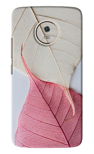 White Pink Leaf Motorola Moto G5 Back Skin Wrap