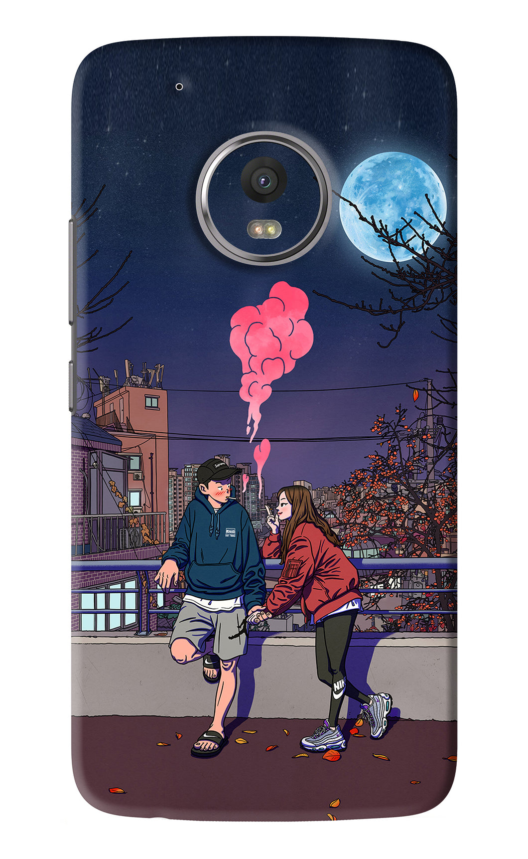 Chilling Couple Motorola Moto G5 Plus Back Skin Wrap