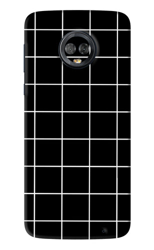 White Grid Motorola Moto G6 Back Skin Wrap