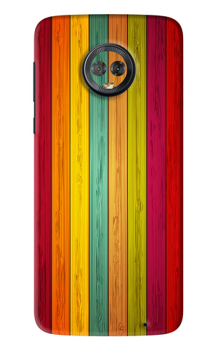 Multicolor Wooden Motorola Moto G6 Back Skin Wrap