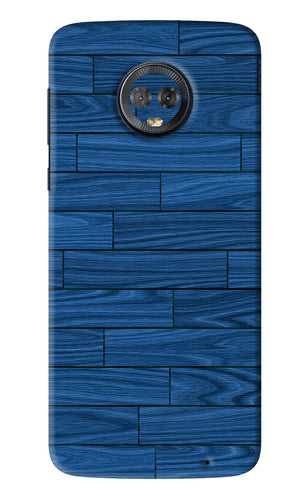 Blue Wooden Texture Motorola Moto G6 Back Skin Wrap