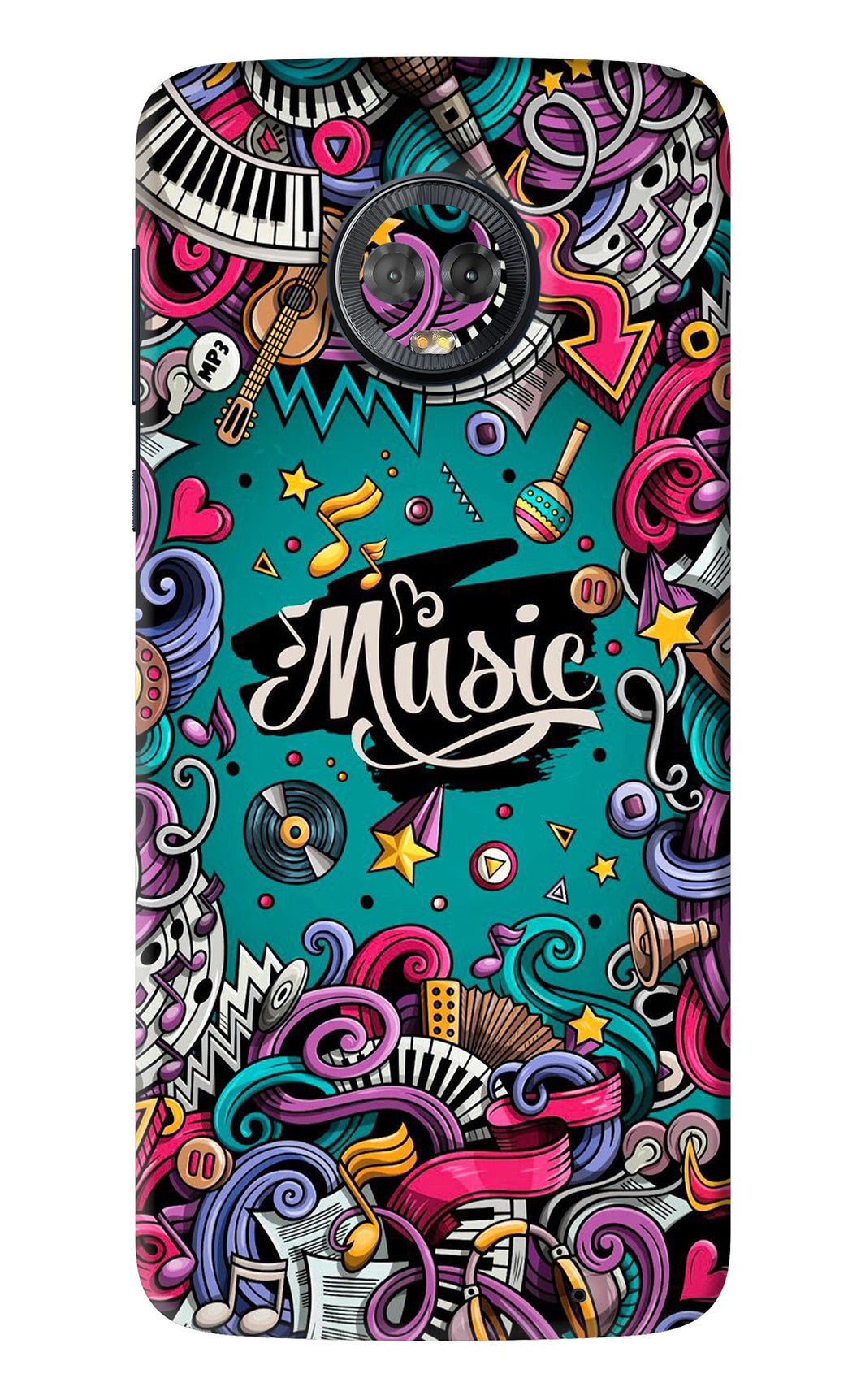 Music Graffiti Motorola Moto G6 Back Skin Wrap