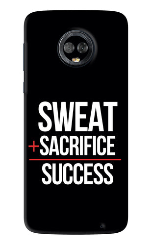 Sweat Sacrifice Success Motorola Moto G6 Back Skin Wrap