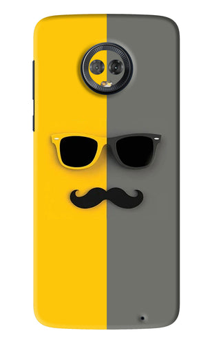 Sunglasses with Mustache Motorola Moto G6 Back Skin Wrap