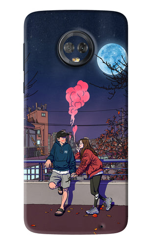 Chilling Couple Motorola Moto G6 Back Skin Wrap