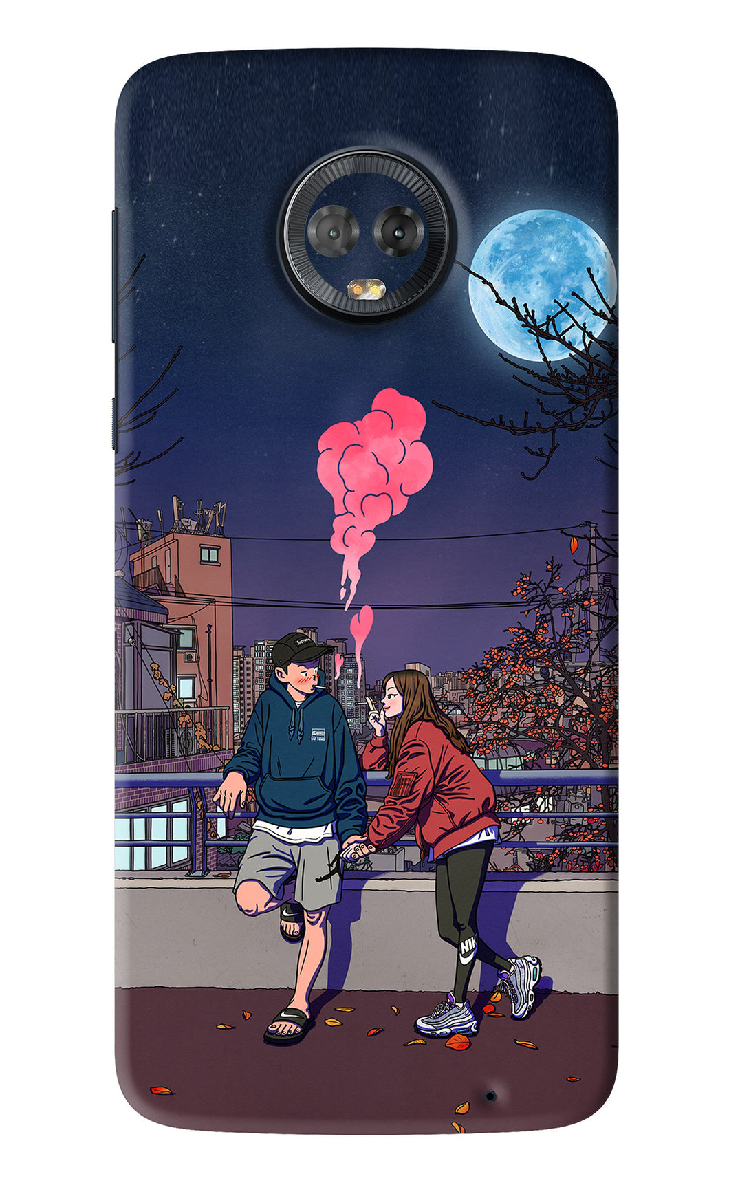 Chilling Couple Motorola Moto G6 Back Skin Wrap