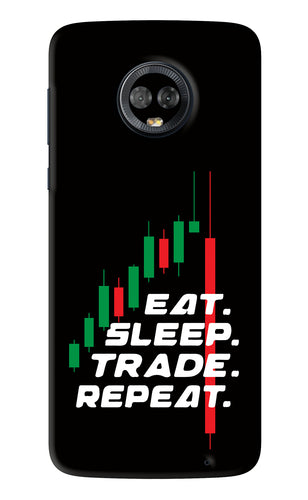 Eat Sleep Trade Repeat Motorola Moto G6 Back Skin Wrap