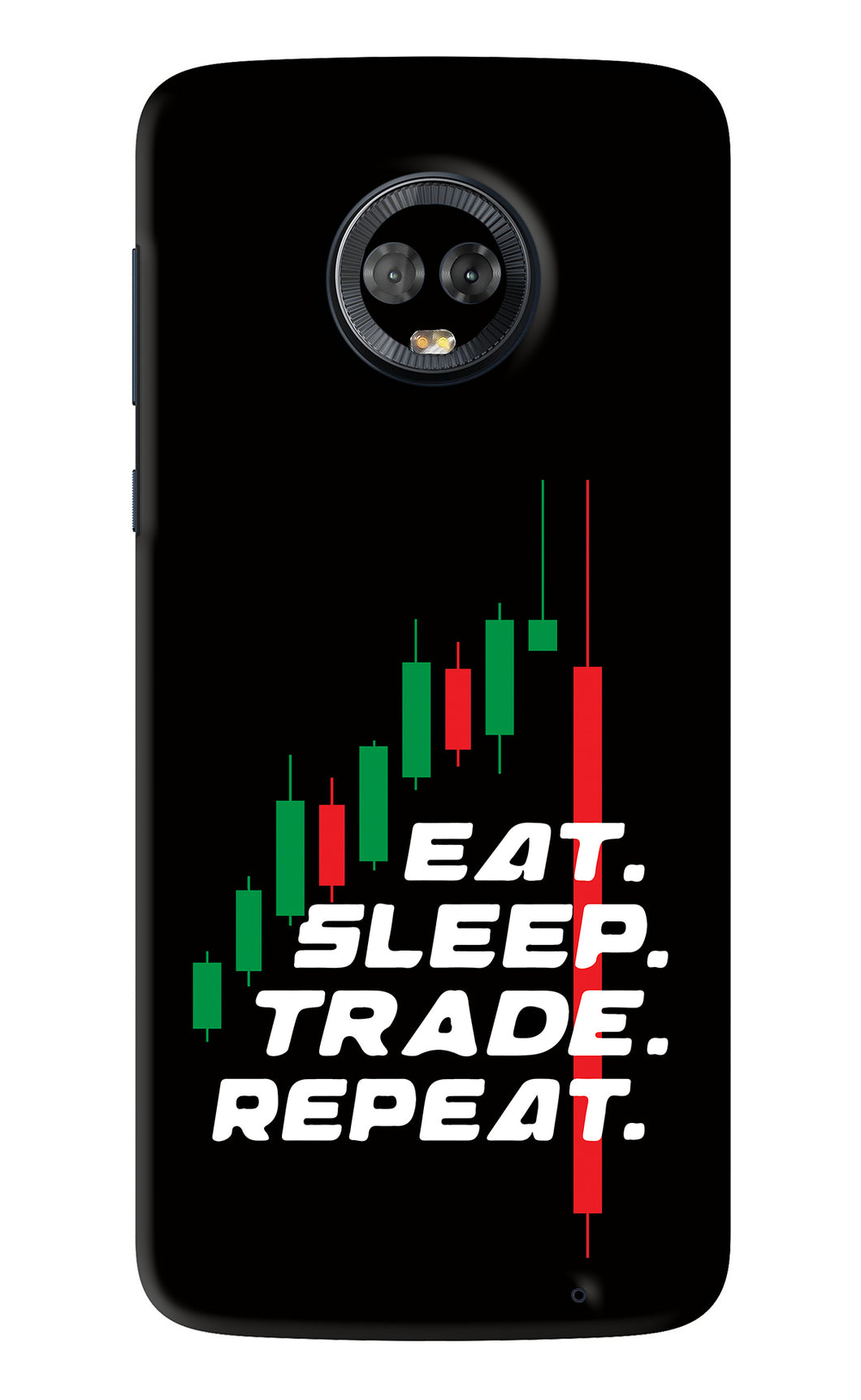 Eat Sleep Trade Repeat Motorola Moto G6 Back Skin Wrap