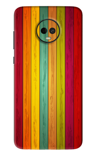Multicolor Wooden Motorola Moto G7 Back Skin Wrap