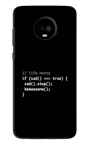 Life Motto Code Motorola Moto G7 Back Skin Wrap