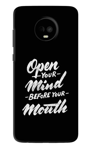 Open Your Mind Before Your Mouth Motorola Moto G7 Back Skin Wrap