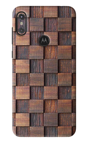 Wooden Cube Design Motorola Moto One Power Back Skin Wrap
