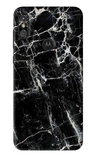 Black Marble Texture 1 Motorola Moto One Power Back Skin Wrap