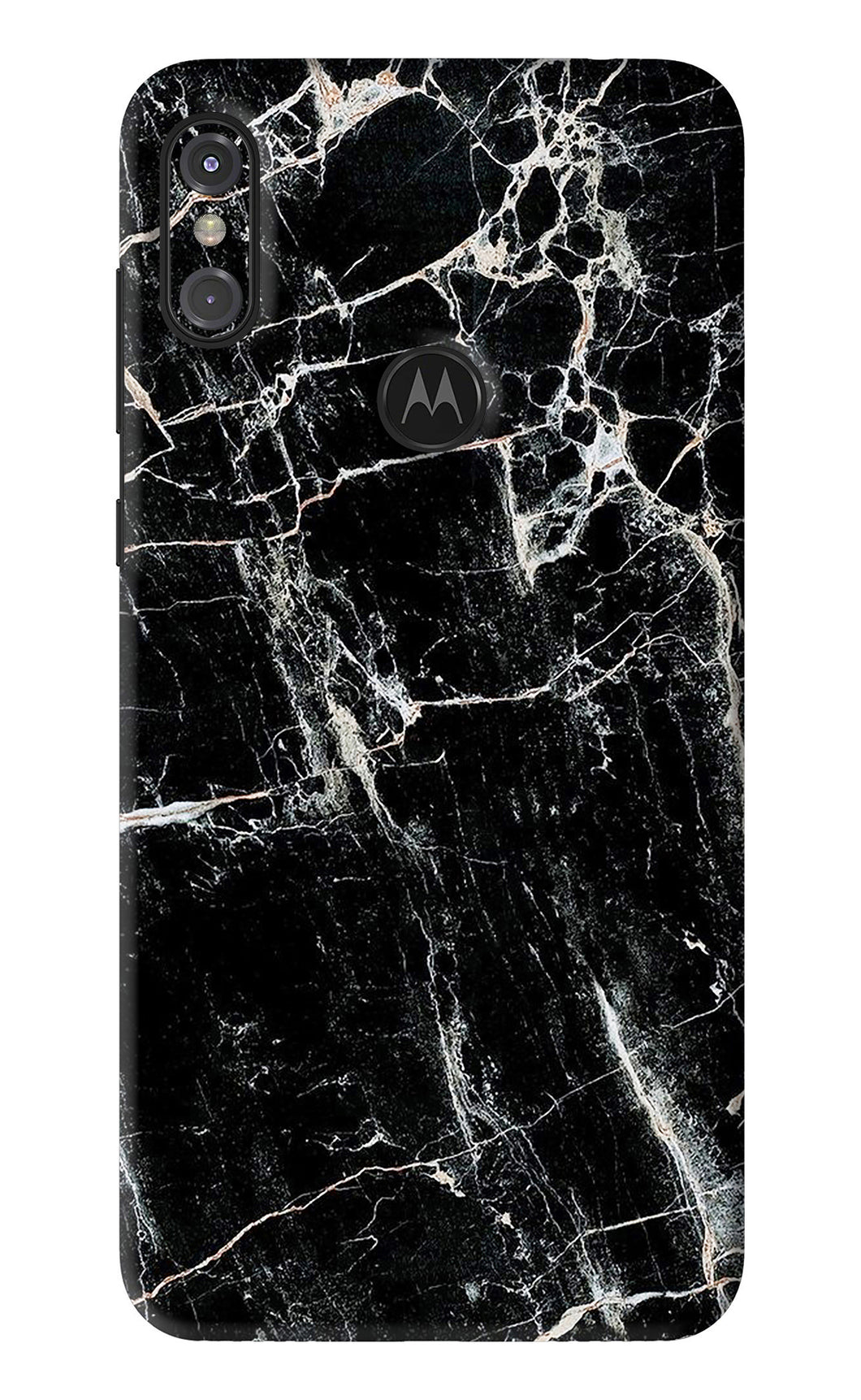 Black Marble Texture 1 Motorola Moto One Power Back Skin Wrap