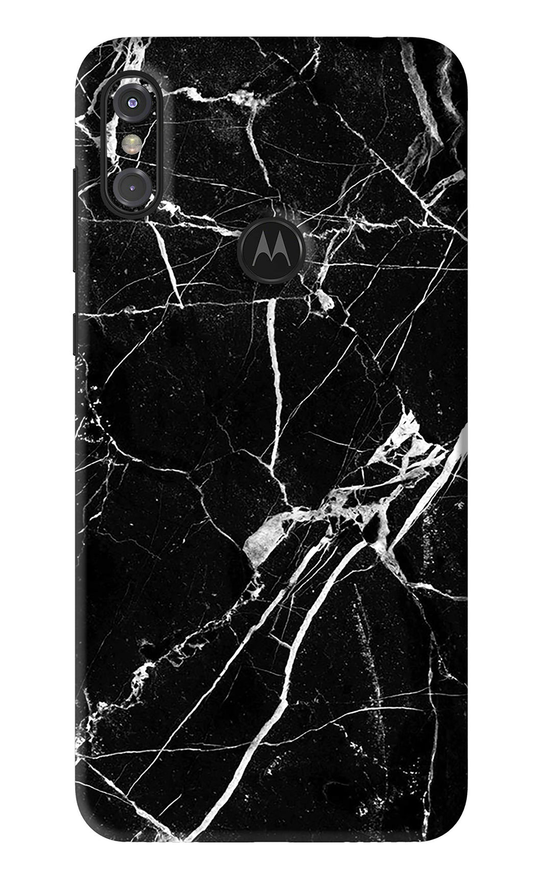 Black Marble Texture 2 Motorola Moto One Power Back Skin Wrap