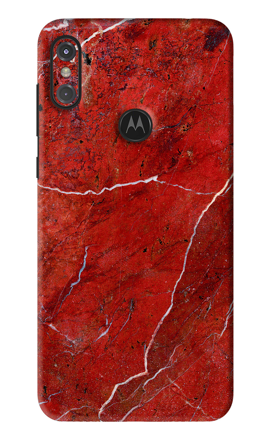 Red Marble Design Motorola Moto One Power Back Skin Wrap