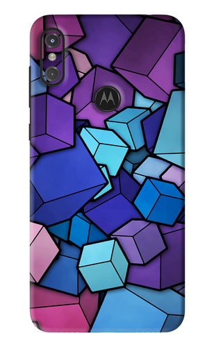 Cubic Abstract Motorola Moto One Power Back Skin Wrap