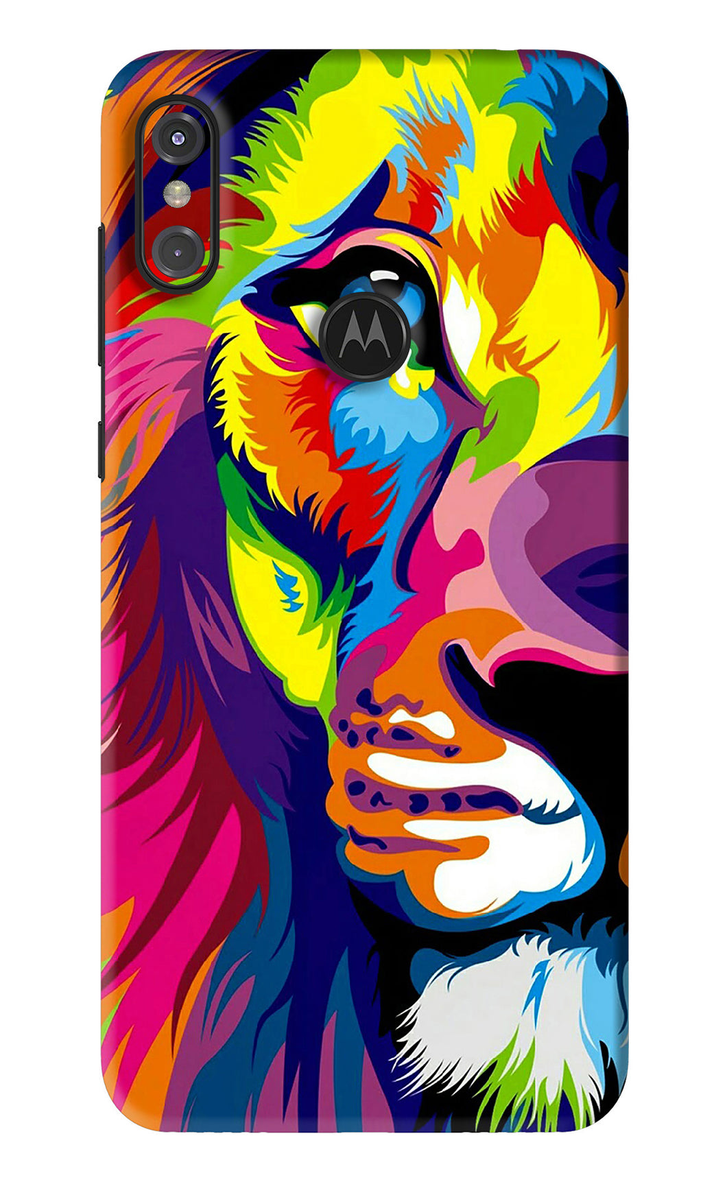 Lion Half Face Motorola Moto One Power Back Skin Wrap