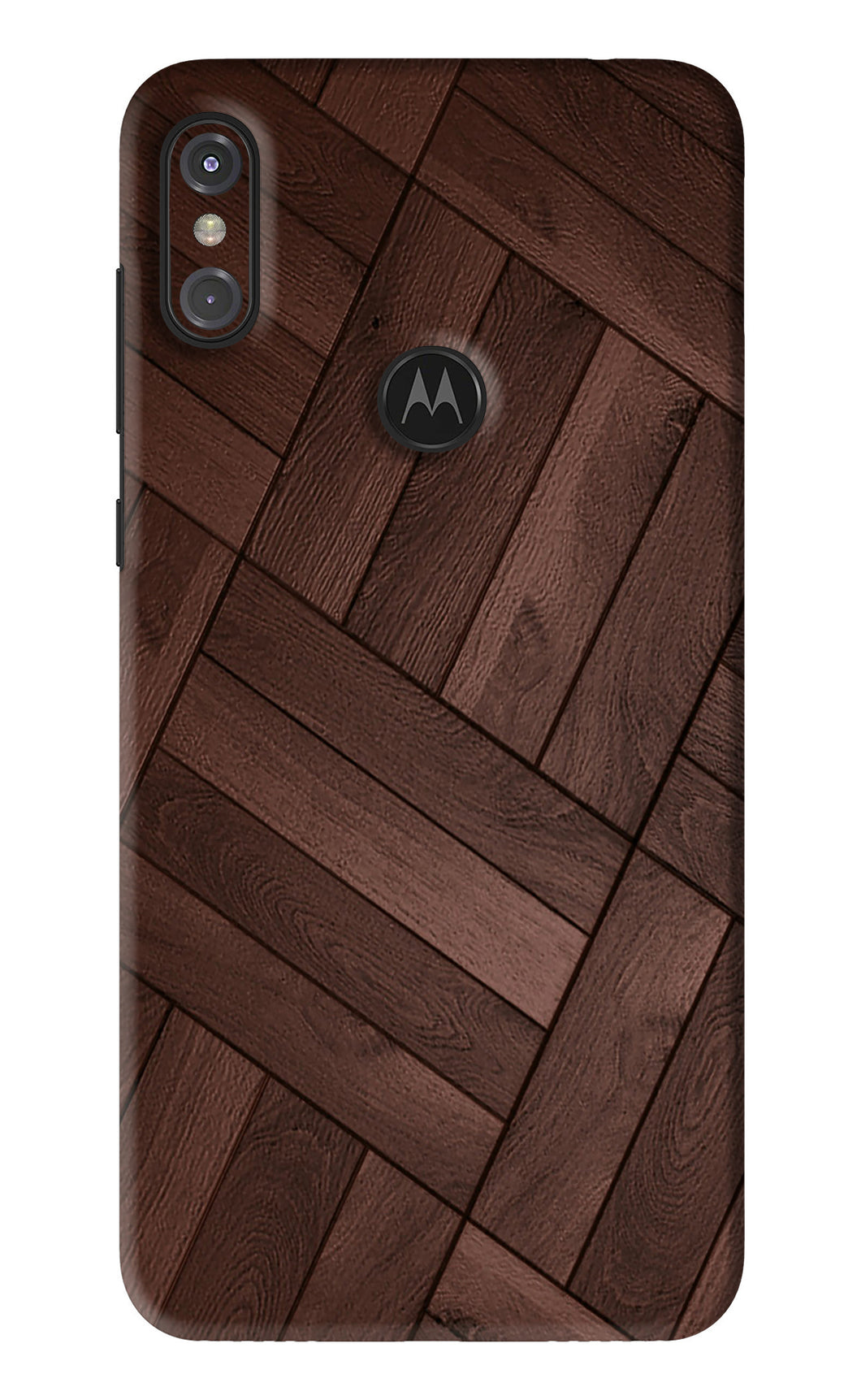 Wooden Texture Design Motorola Moto One Power Back Skin Wrap