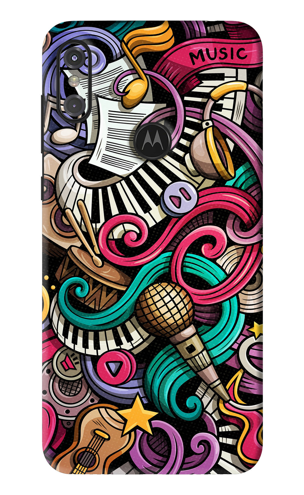 Music Abstract Motorola Moto One Power Back Skin Wrap