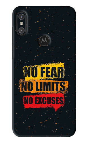 No Fear No Limits No Excuses Motorola Moto One Power Back Skin Wrap
