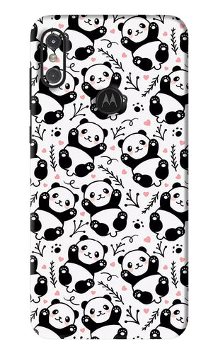 Cute Panda Motorola Moto One Power Back Skin Wrap