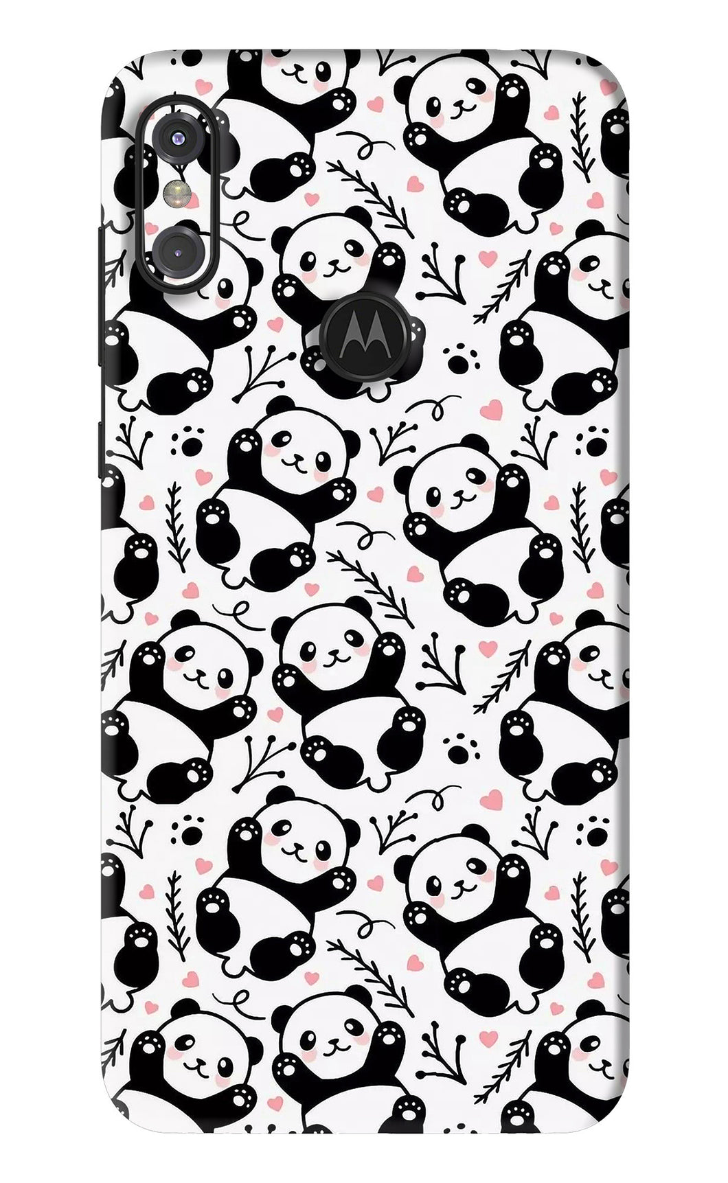 Cute Panda Motorola Moto One Power Back Skin Wrap