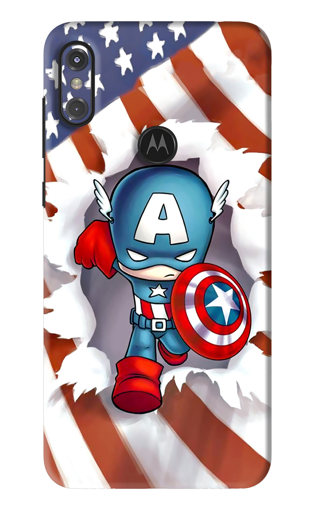 Captain America Motorola Moto One Power Back Skin Wrap