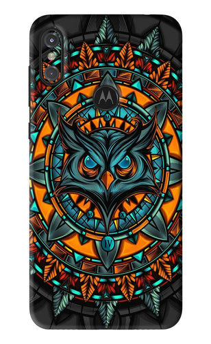 Angry Owl Art Motorola Moto One Power Back Skin Wrap