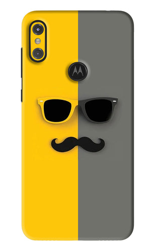 Sunglasses with Mustache Motorola Moto One Power Back Skin Wrap