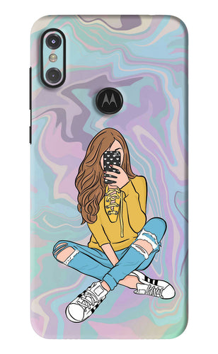 Selfie Girl Motorola Moto One Power Back Skin Wrap