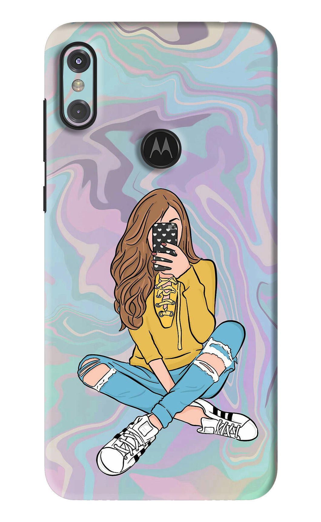 Selfie Girl Motorola Moto One Power Back Skin Wrap