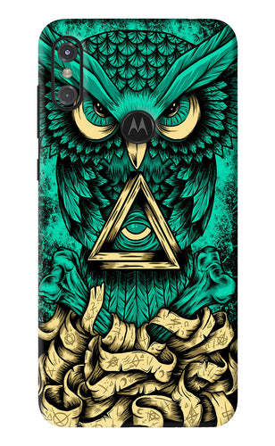 Green Owl Motorola Moto One Power Back Skin Wrap