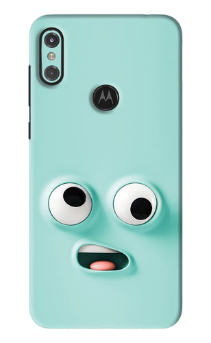 Silly Face Cartoon Motorola Moto One Power Back Skin Wrap