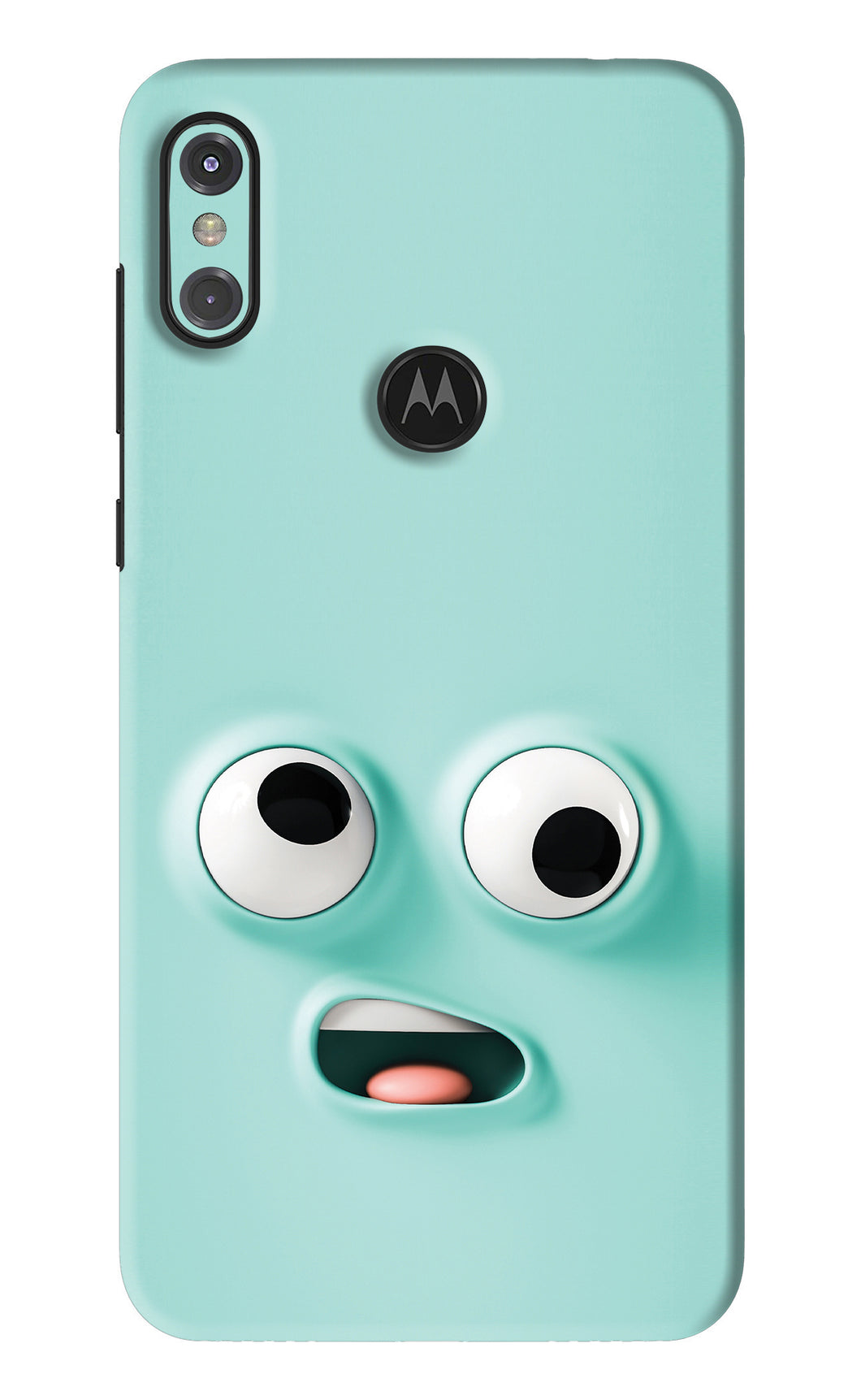 Silly Face Cartoon Motorola Moto One Power Back Skin Wrap