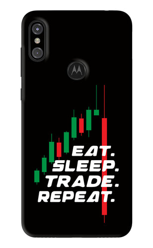 Eat Sleep Trade Repeat Motorola Moto One Power Back Skin Wrap
