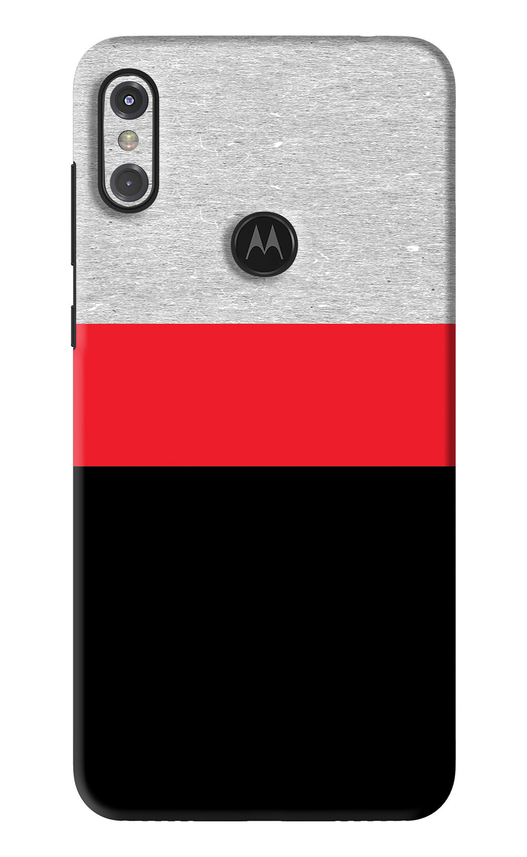 Tri Color Pattern Motorola Moto One Power Back Skin Wrap