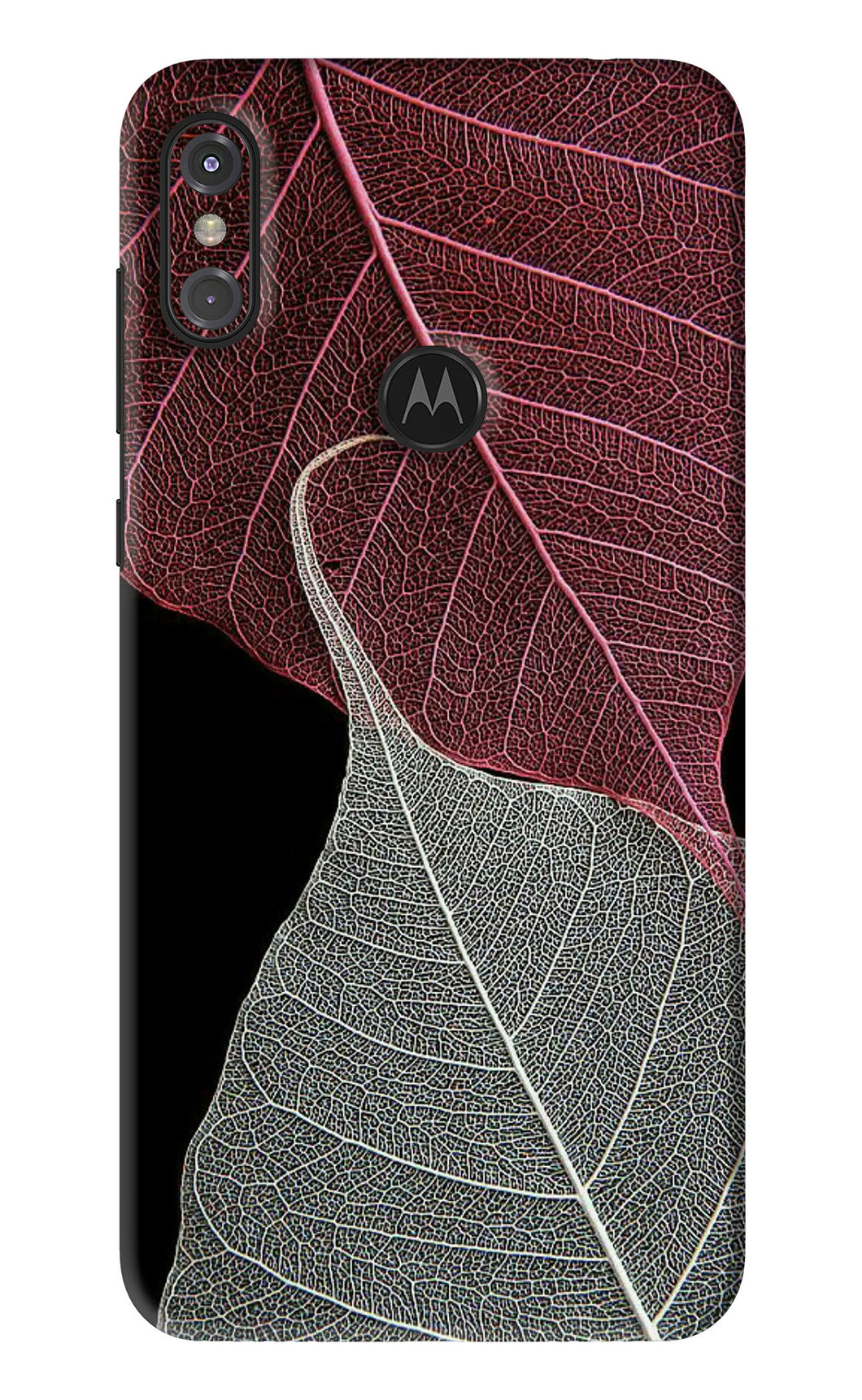 Leaf Pattern Motorola Moto One Power Back Skin Wrap