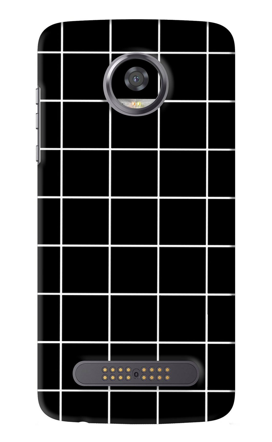 White Grid Motorola Moto Z2 Play Back Skin Wrap