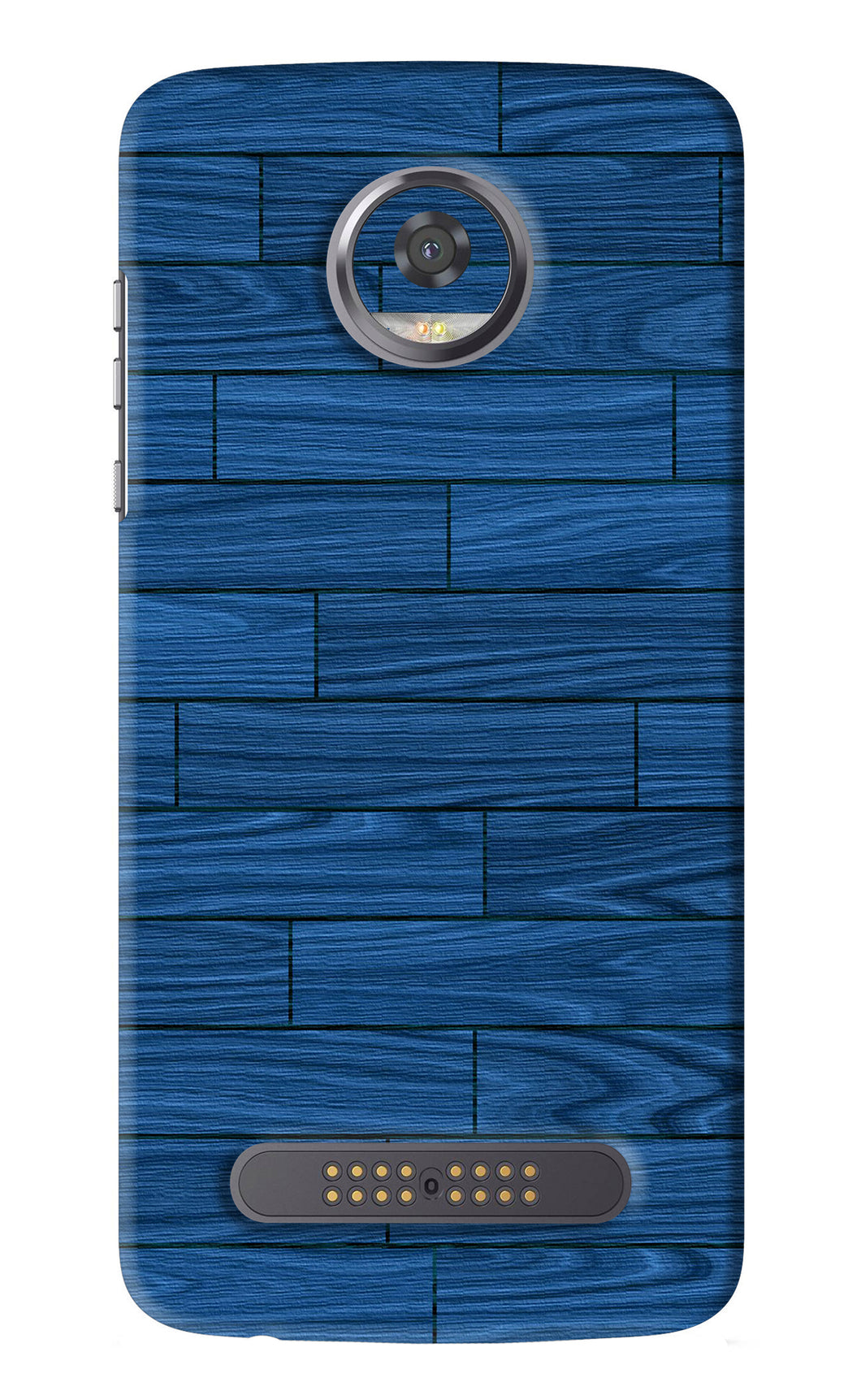 Blue Wooden Texture Motorola Moto Z2 Play Back Skin Wrap