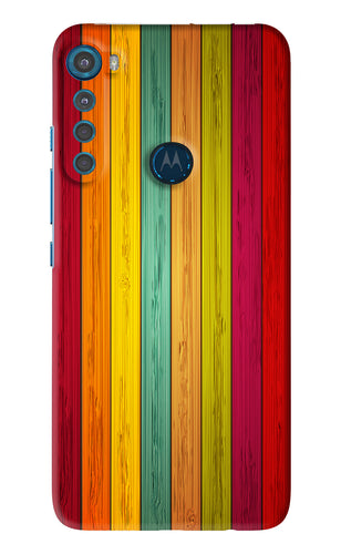 Multicolor Wooden Motorola Moto One Fusion Plus Back Skin Wrap