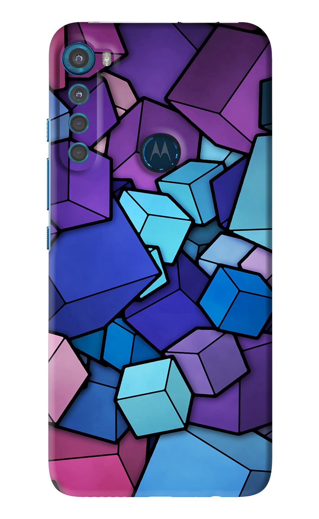 Cubic Abstract Motorola Moto One Fusion Plus Back Skin Wrap