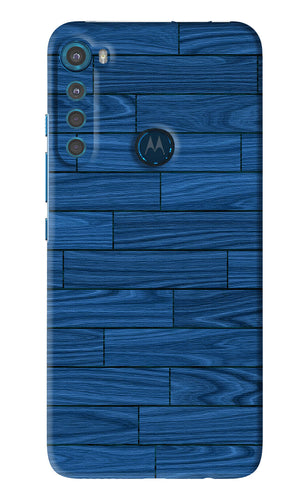 Blue Wooden Texture Motorola Moto One Fusion Plus Back Skin Wrap