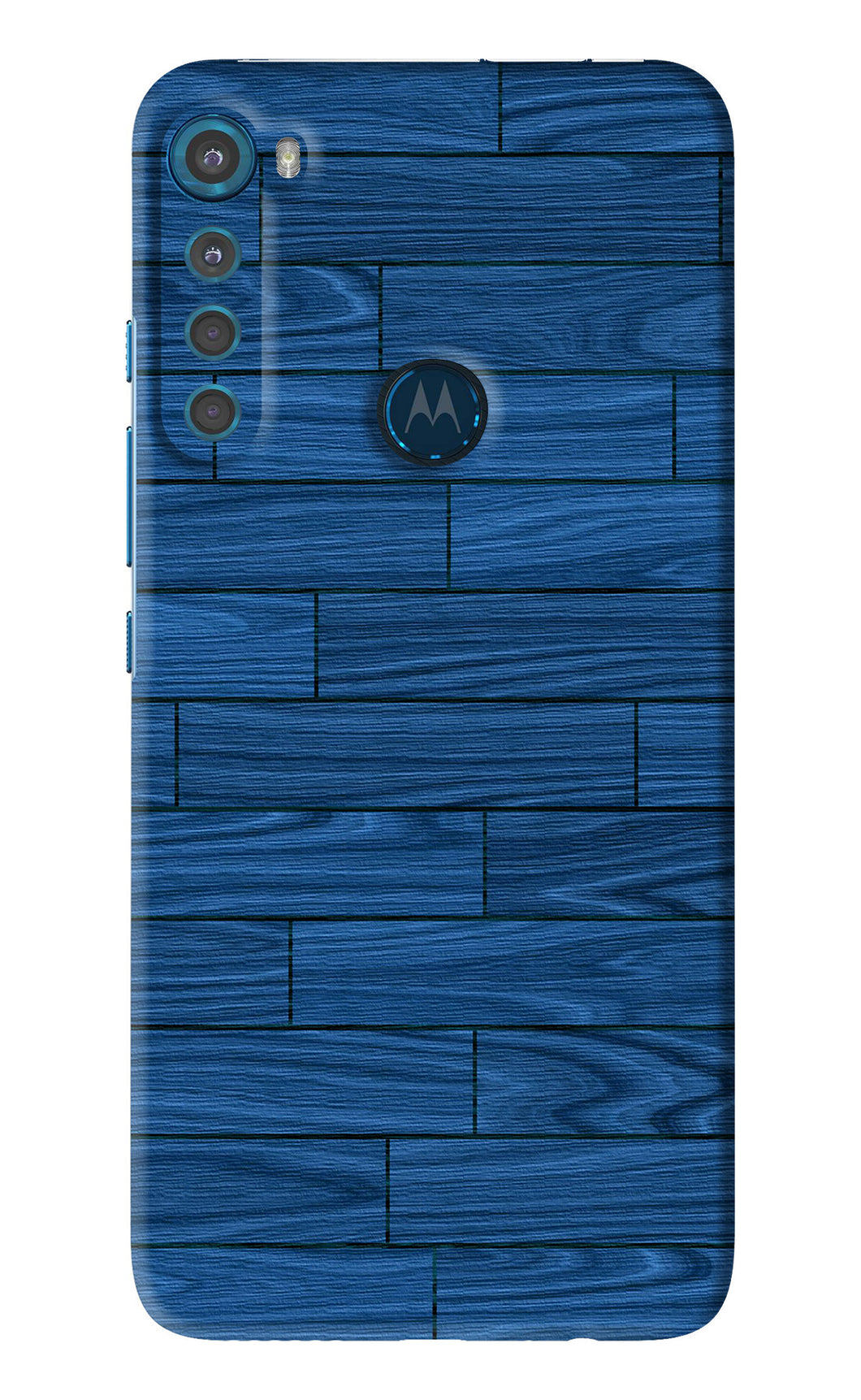 Blue Wooden Texture Motorola Moto One Fusion Plus Back Skin Wrap